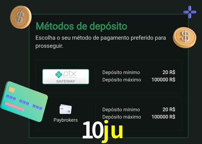 O cassino 10ju oferece uma grande variedade de métodos de pagamento